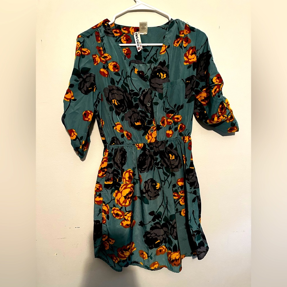 Mimi Chica Green Floral Dress small